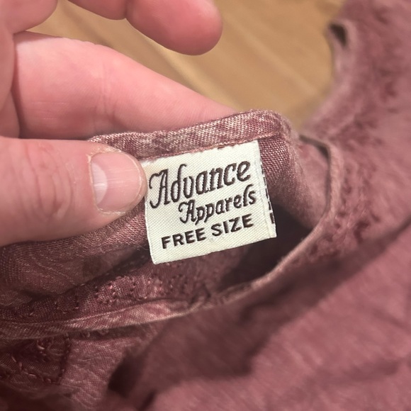 Oversized Bohemian Red Tank Top Free Sized - Picture 3 of 3